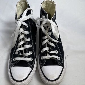 Converse women’s. Black High-Top Canvas Sneakers with White Laces women’s